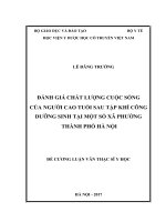 ĐÁNH GIÁ CHẤT LƯỢNG CUỘC SỐNG của NGƯỜI CAO TUỔI SAU tập KHÍ CÔNG DƯỠNG SINH tại một số xã PHƯỜNG THÀNH PHỐ hà nội 