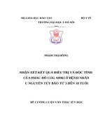 NHẬN xét kết QUẢ điều TRỊ và độc TÍNH của PHÁC đồ COG a9961 ở BỆNH NHÂN u NGUYÊN tủy bào từ 3 đến 18 TUỔI 