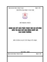 ĐÁNH GIÁ kết QUẢ PHẪU THUẬT nội SOI gỡ DÍNH điều TRỊ hạn CHẾ vận ĐỘNG KHỚP gối SAU CHẤN THƯƠNG 