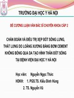 CHẨN đoán và điều TRỊ xẹp đốt SỐNG LƯNG, THẮT LƯNG DO LOÃNG XƯƠNG BẰNG bơm CEMENT KHÔNG BÓNG QUA DA tạo HÌNH THÂN đốt SỐNG tại BỆNH VIỆN đại học y hà nội 