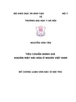 TIÊU CHUẨN ĐÁNH GIÁ KHUÔN mặt hài hòa ở NGƯỜI VIỆT NAM 