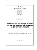 NGHIÊN cứu về CHẨN đoán TÌNH TRẠNG vòi tử CUNG TRÊN BỆNH NHÂN vô SINH được PHẪU THUẬT nội SOI tại BỆNH VIỆN PHỤ sản TRUNG ƯƠNG 
