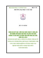 ĐÁNH GIÁ kết QUẢ  sớm của PHẪU THUẬT ít xâm lấn với ĐƯỜNG mở NGỰC NHỎ điều TRỊ UNG THƯ PHỔI KHÔNG tế bào NHỎ tại BỆNH VIỆN hữu NGHỊ VIỆT đức năm 2015 2016 