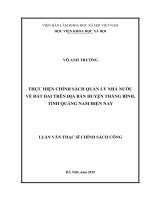 Thực hiện chính sách quản lý nhà nước về đất đai trên địa bàn huyện thăng bình, tỉnh quảng nam hiện nay