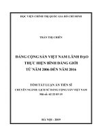 Đảng cộng sản việt nam lãnh đạo thực hiện bình đẳng giới từ năm 2006 đến năm 2016 tt 