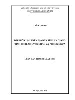 Tội buôn lậu trên địa bàn tỉnh an giang tình hình, nguyên nhân và phòng ngừa 