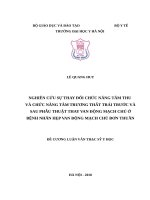 NGHIÊN cứu sự THAY đổi CHỨC NĂNG tâm THU và CHỨC NĂNG tâm TRƯƠNG THẤT TRÁI TRƯỚC và SAU PHẪU THUẬT THAY VAN ĐỘNG MẠCH CHỦ ở BỆNH NHÂN hẹp VAN ĐỘNG MẠCH CHỦ đơn THUẦN 