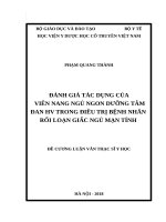 ĐÁNH GIÁ tác DỤNG của VIÊN NANG NGỦ NGON DƯỠNG tâm ĐAN HV TRONG điều TRỊ BỆNH NHÂN rối LOẠN GIẤC NGỦ mạn TÍNH 