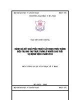 ĐÁNH GIÁ kết QUẢ PHẪU THUẬT cắt đoạn TRỰC TRÀNG điều TRỊ UNG THƯ TRỰC TRÀNG ở NGƯỜI CAO TUỔI tại BỆNH VIỆN k năm 2018 