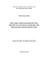 Thực hiện chính sách khuyến học, khuyến tài, xây dựng xã hội học tập trên địa bàn thành phố đà nẵng 