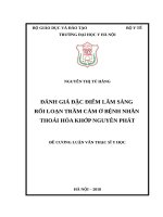 ĐÁNH GIÁ đặc điểm lâm SÀNG rối LOẠN TRẦM cảm ở BỆNH NHÂN THOÁI hóa KHỚP NGUYÊN PHÁT 