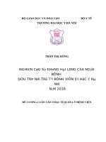 NGHIÊN cứu sự KHÔNG hài LÒNG của NGƯỜI BỆNH điều TRỊ nội TRÚ tại BỆNH VIỆN đại học y hà nội năm 2016 