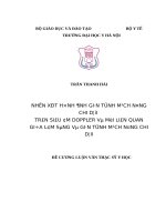 NHẬN xét HÌNH ẢNH GIÃN TĨNH MẠCH NÔNG CHI dưới TRÊN SIÊU âm DOPPLER và mối LIÊN QUAN GIỮA lâm SÀNG và GIÃN TĨNH MẠCH NÔNG CHI dưới 