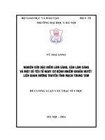 NGHIÊN cứu đặc điểm lâm SÀNG, cận lâm SÀNG và một số yếu tố NGUY cơ BỆNH NHIỄM KHUẨN HUYẾT LIÊN QUAN ĐƯỜNG TRUYỀN TĨNH MẠCH TRUNG tâm 