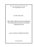Thực hiện chính sách giảm nghèo bền vững trên địa bàn huyện Núi Thành, tỉnh Quảng Nam (LV thạc sĩ)