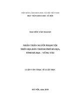 Nhân thân người phạm tội trên địa bàn thành phố bà rịa, tỉnh bà rịa  vũng tàu 