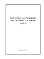 ĐÁNH GIÁ NHÂN CÁCH TRONG TLHTH BÁO CÁO KẾT QUẢ TRẮC NGHIỆM  MMPI – 2