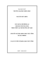 Xây dựng mô hình lai cho bài toán dự báo theo tiếp cận mờ hướng dữ liệu tt 