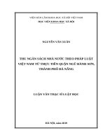 Thu ngân sách nhà nước theo pháp luật việt nam từ thực tiễn quận ngũ hành sơn, thành phố đà nẵng 