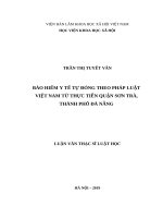 Bảo hiểm y tế tự đóng theo pháp luật việt nam từ thực tiễn quận sơn trà, thành phố đà nẵng 