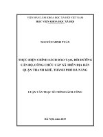 Thực hiện chính sách đào tạo, bồi dưỡng cán bộ, công chức cấp xã trên địa bàn quận Thanh Khê, thành phố Đà Nẵng (LV thạc sĩ)