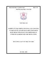 NGHIÊN cứu đặc điểm lâm SÀNG, cận lâm SÀNG và một số yếu tố LIÊN QUAN đến CHẨN đoán MUỘN BỆNH VIÊM MÀNG não NHIỄM KHUẨN ở TRẺ EM tại BỆNH VIỆN NHI TRUNG ƯƠNG 