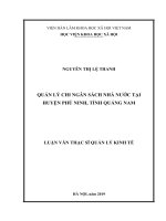 Quản lý chi ngân sách nhà nước tại huyện phú ninh, tỉnh quảng nam 