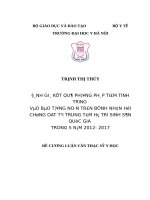 ĐÁNH GIÁ kết QUẢ PHƯƠNG PHÁP TIÊM TINH TRÙNG vào bào TƯƠNG NOÃN TRÊN BỆNH NHÂN hội CHỨNG OAT tại TRUNG tâm hỗ TRỢ SINH sản QUỐC GIA TRONG 5 năm 2012  2017 