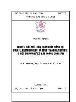 NGHIÊN cứu mối LIÊN QUAN GIỮA NỒNG độ FOLATE, HOMOCYSTEIN và TÌNH TRẠNG GEN MTHFR ở một số PHỤ nữ có bất THƯỜNG SINH sản 