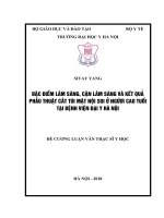 ĐẶC điểm lâm SÀNG,CẬN lâm SÀNG và kết QUẢ PHẪU THUẬT cắt túi mật nội SOI ở NGỪƠI CAO TUỔI tại BỆNH VIỆN đại y hà nội 