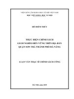 Thực hiện chính sách giảm nghèo bền vững trên địa bàn quận sơn trà, thành phố đà nẵng 