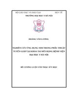 NGHIÊN cứu ỨNG DỤNG NIM TRONG PHẪU THUẬT TUYẾN GIÁP tại KHOA TAI mũi HỌNG BỆNH VIỆN đại học y hà nội 