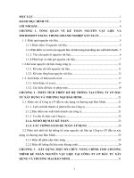 Xây dựng một số chức năng chính cho chương trình kế toán nguyên vật liệu tại Công ty CP đầu tư xây dựng và thương mại Bảo Minh, Hà Nội