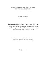 Quản lý chi ngân sách trong lĩnh vực thể thao thành tích cao tại tỉnh quảng nam trường hợp trường năng khiếu nghiệp vụ thể dục thể thao quảng nam 