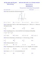 Đề kiểm tra kiến thức Toán 12 lần 3 năm 2018 – 2019 trường chuyên KHTN – Hà Nội