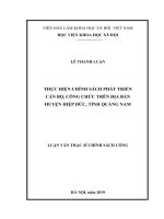 Thực hiện chính sách phát triển cán bộ, công chức trên địa bàn huyện Hiệp Đức, tỉnh Quảng Nam (LV thạc sĩ)