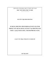 Áp dụng phương pháp định giá đất so sánh trong xây dựng bảng giá đất tại phường hải châu 1, quận hải châu, thành phố đà nẵng 