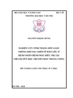 NGHIÊN cứu TÌNH TRẠNG rối LOẠN THÔNG KHÍ SAU GHÉP tế bào gốc ở BỆNH NHÂN BỆNH máu điều TRỊ tại VIỆN HUYẾT học TRUYỀN máu TRUNG ƯƠNG 