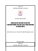 ĐÁNH GIÁ kết QUẢ điều TRỊ bổ TRỢ u mô đệm ĐƯỜNG TIÊU hóa (GIST) BẰNG IMATINIB tại BỆNH VIỆN k 