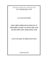 Thực hiện chính sách giám sát và phản biện xã hội của MTTQ việt nam huyện nông sơn, tỉnh quảng nam 