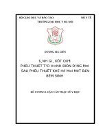 ĐÁNH GIÁ kết QUẢ PHẪU THUẬT tạo HÌNH BIẾN DẠNG môi SAU PHẪU THUẬT KHE hở môi một bên bẩm SINH 