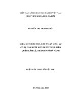 Kiểm sát điều tra các vụ án hình sự có bị can dưới 18 tuổi từ thực tiễn quận cẩm lệ, thành phố đà nẵng 