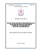 KIẾN THỨC, THÁI độ, THỰC HÀNH về PHÒNG CHỐNG BỆNH dại của các đối TƯỢNG đến TIÊM vắc XIN PHÒNG BỆNH dại tại TRUNG tâm y tế dự PHÒNG NGHỆ AN và một số yếu tố LIÊN QUAN năm 2018 