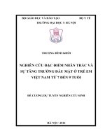NGHIÊN cứu đặc điểm NHÂN TRẮC và sự TĂNG TRƯỞNG đầu mặt ở TRẺ EM VIỆT NAM từ 7 đến 9 TUỔI 