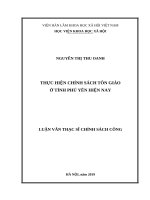 Thực hiện chính sách tôn giáo ở tỉnh phú yên hiện nay 