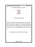 KHẢO sát THỰC TRẠNG HIỂU BIẾT và TUÂN THỦ điều TRỊ sử DỤNG THUỐC của NHÓM NGƯỜI BỆNH TĂNG HUYẾT áp và một số yếu tố LIÊN QUAN tại TRUNG tâm y tế THÀNH PHỐ HƯNG yên năm 2018 