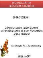 Bảo vệ luận văn: Giáo dục giá trị sống cho học sinh THPT trên địa bàn thành phố dựa vào Cộng Đồng