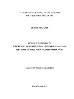 Tự chủ tài chính của các đơn vị sự nghiệp công lập theo pháp luật việt nam từ thực tiễn tại thành phố đà nẵng 