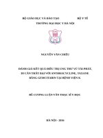 ĐÁNH GIÁ kết QUẢ điều TRỊ UNG THƯ vú tái PHÁT, DI căn THẤT bại với ANTHRACYCLINE,TAXANE BẰNG GEMCITABIN tại BỆNH VIỆN k 