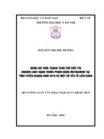 ĐÁNH GIÁ THỰC TRẠNG TUÂN THỦ điều TRỊ NGHIỆN CHẤT DẠNG THUỐC PHIỆN BẰNG METHADONETẠI TỈNH TUYÊN QUANG năm 2016 và một số yếu tố LIÊN QUAN 